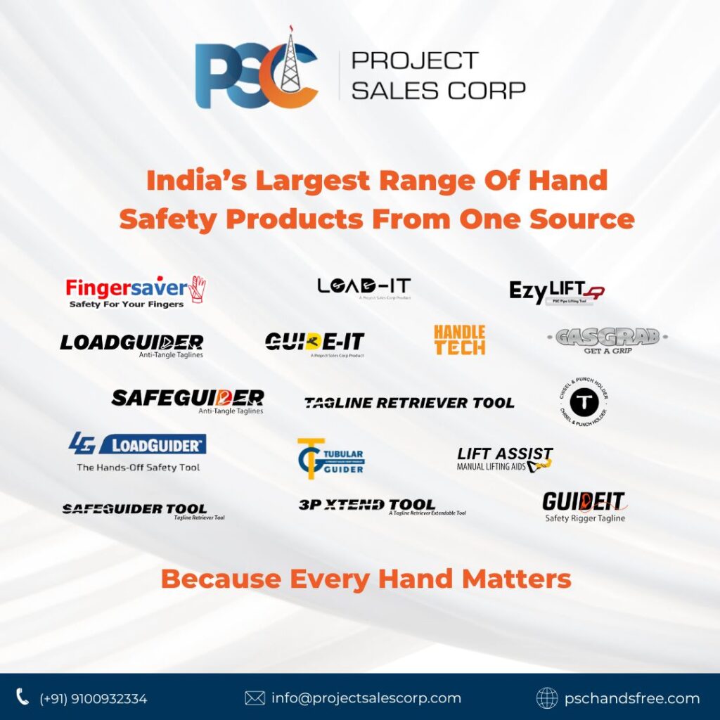 PSC Guide It™ Safety Rigger Tagline
PSC Hand Safety India – No Touch Hands Free Hands Off Safety Tools