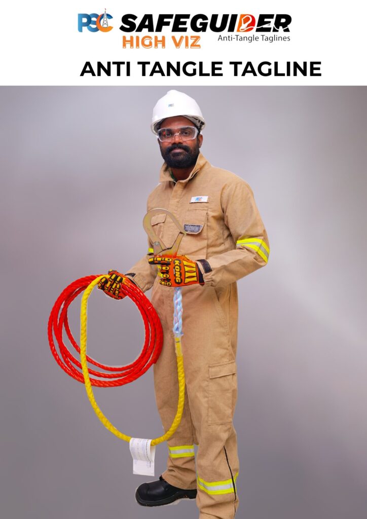PSC SAFEGUIDER HIGH-VIZ ANTI TANGLE TAGLINE | PSC Hand Safety - No Touch Hands Free Hands Off Safety Tools