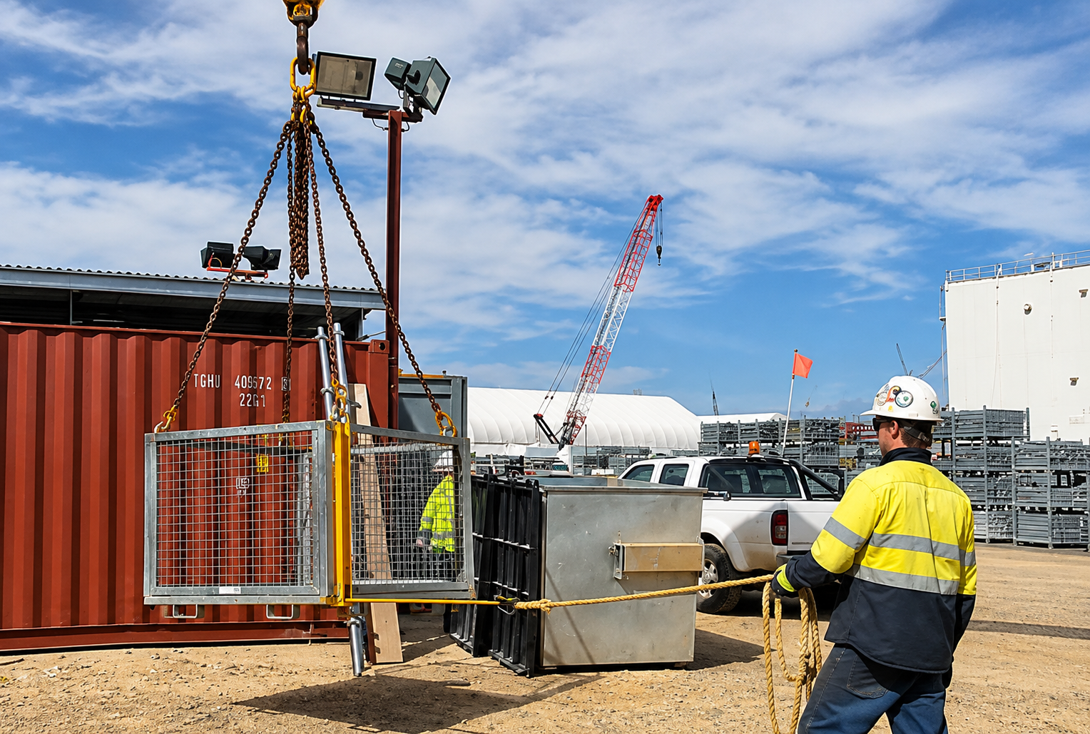 PSC SafeGuider anti-tangle tagline for suspended load guidance